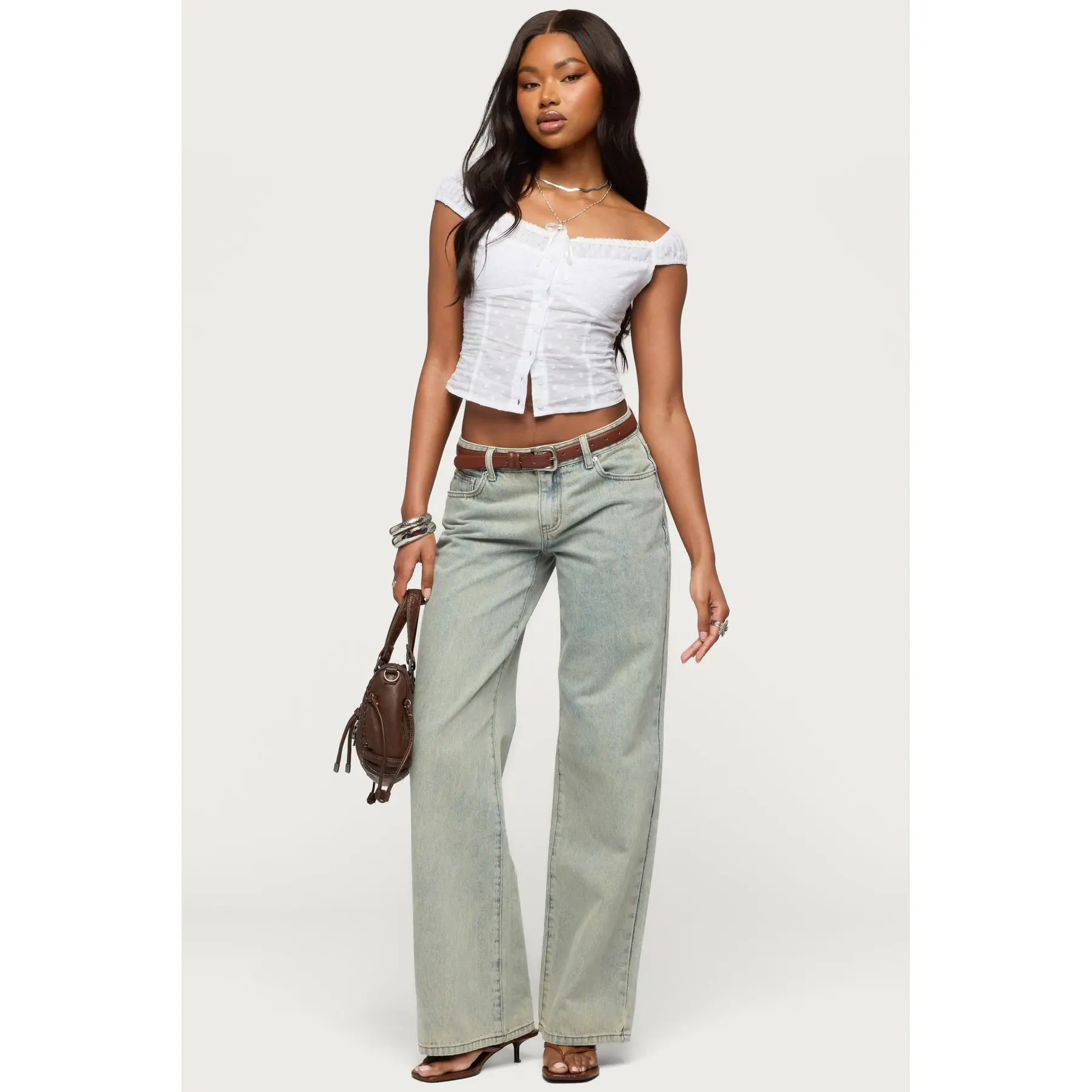 Tall Magda Acid Wash Low Rise Baggy Jeans