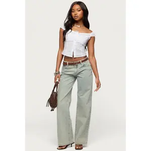 Tall Magda Acid Wash Low Rise Baggy Jeans