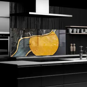 GCKG Abstract geometric design modern background Tempered Glass Kitchen Backsplash, Stove Back Cover, Stove Splashback, Cutting Board, Kitchen Wall Decor