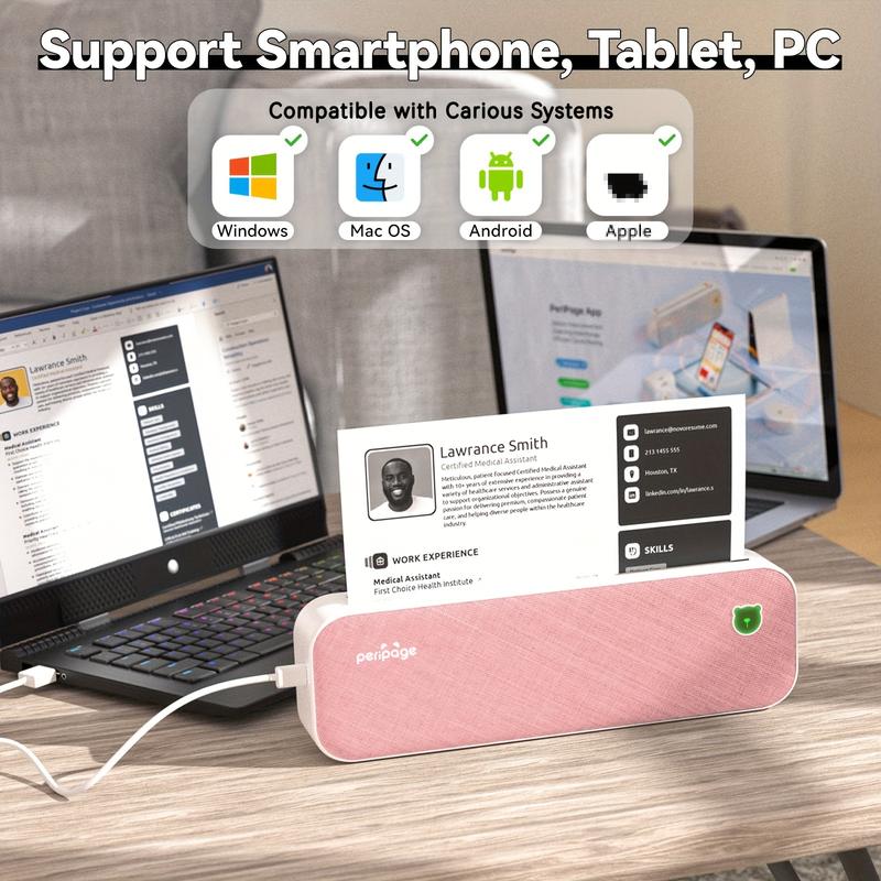 NEW-Portable Thermal Printer - Compact A4 Inkless Printer with 1 Roll of Thermal Paper - Supports 8.26"x11.69" Printing, Android and iOS Compatibility, Long-Lasting Folding Paper, and Document Transfer Capability NEW-Portable Thermal Printer - Compact A4 Inkless Printer with 1 Roll of Thermal Paper - Supports 8.26"x11.69" Printing, Android and iOS Compatibility, Long-Lasting Folding Paper, and Document Transfer Capability