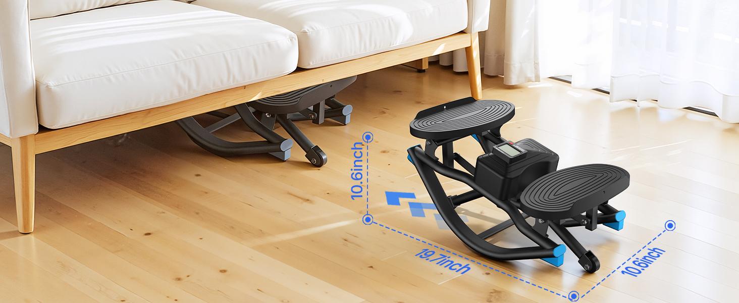Merach Rocking Stepper Ski Machine with 3D Motion Stepper Design Side Sepper Machine for Home Workout - 330 lbs Capacity, Compact & Space-Saving Design, Built-In Counter