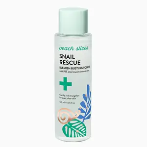 Peach Slices Snail Rescue Blemish Busting Facial Toner – With Snail Mucin, 4.05 fl oz, Clear & Hydrate Skin for a Smooth, Glowing Complexion!