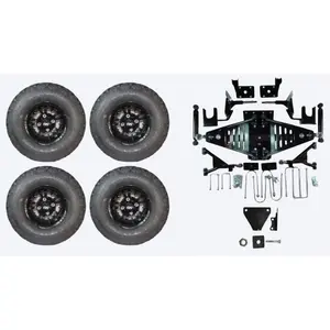 Lift Kit Combo with 10" Vampire Black for EZGO RXV Gas Golf Carts 2015+