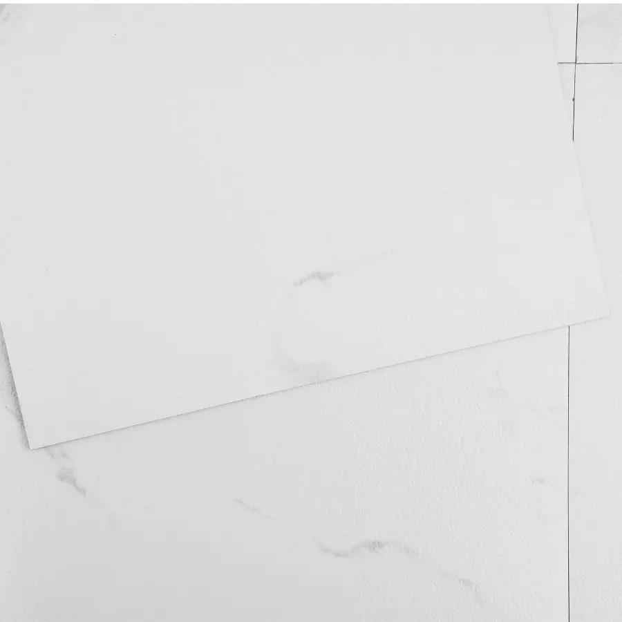 VEVOR Square Self-Adhesive Vinyl Floor Tiles, 12x12 in, 50 Tiles, 1.5mm Thick Peel-Stick DIY Flooring, White Marble Texture, for Kitchen, Bathrooms, Easy for Home Decor, Peel Stick Flooring