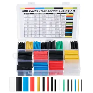 Bates- Heat Shrink Tubing Kit, 11 Sizes, 2:1 Ratio, 580 pcs, Heat Shrink Wrap, Wire Shrink Wrap Tubing, Wire Shrink Tubing, Wire Heat Shrink, Electrical Shrink Wrap Tubing, Shrink Tubing for Wires