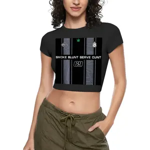 Custom Crop Top Customized Shirts for Women Funny Personalized Summer Shirts Black M CWE0316WE1028