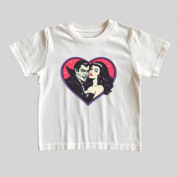 Dracula Baby Tee, Retro y2k Halloween Graphic T-Shirt, Vintage Vampire Gothic Shirt