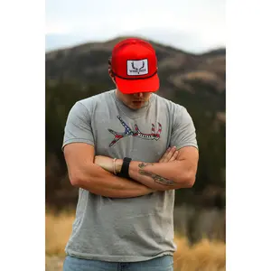 Elk Antler Flag Gray Tee