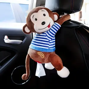 Creative Pepe Monkey Paper Towel Box Car Hanging Napkin Holder, Cute Car Interior Monkey Design, Auto Paper Bag Accessories