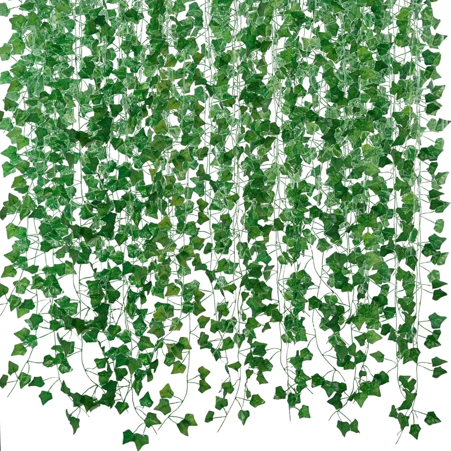 Artificial Ivy Vine Garlands (12 Pack, 84 Ft) - Aesthetic Fake Hanging Greenery for Home Bedroom Wall, Wedding, Outdoor Garden Decor