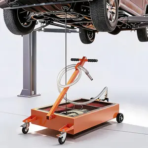 【Fathersdaygift】GARVEE Oil Drain Pan-20/15 Gallon Low Profile  with Pump (Electric/Manual Options),Heavy Duty Portable Waste Fluid Drain Tub with 8ft Hose & Folding Handle for Trucks, SUVs, Cars