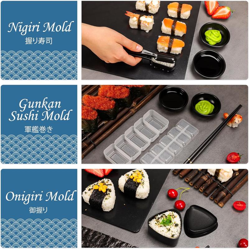 Sushi Making Kit, 32-in-1 Complete Set with Bazooka Roller, Nigiri & Musubi Presses, Bamboo Mats, Knife, Peeler, Animal Rice Molds, Chopsticks & More – Perfect for Family Fun