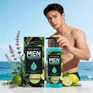 East Moon Lemon Verbena Scented Bath Gel, Gentle Body Cleanser, Long-Lasting Freshness, Refreshing Shower Experience, Mild Formula