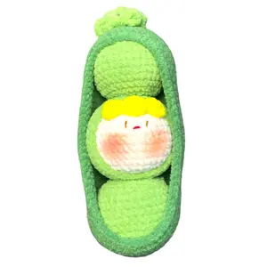 Cute 3 Pea's in a Pod Crochet Keychain K034