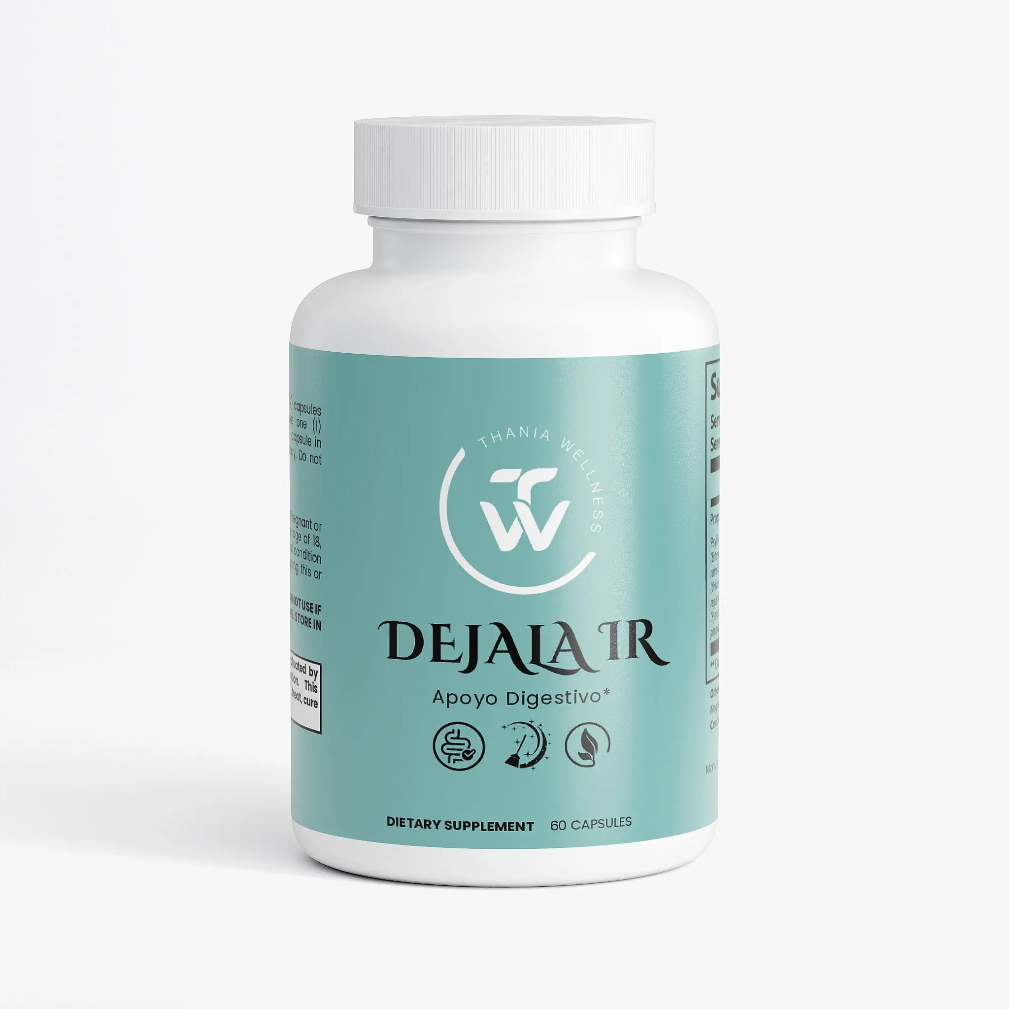 Dejala IR Apoyo Digestivo Thania.wellness Supplement with Psyllium Powder Acai Berry Extract 60 Capsules US Made