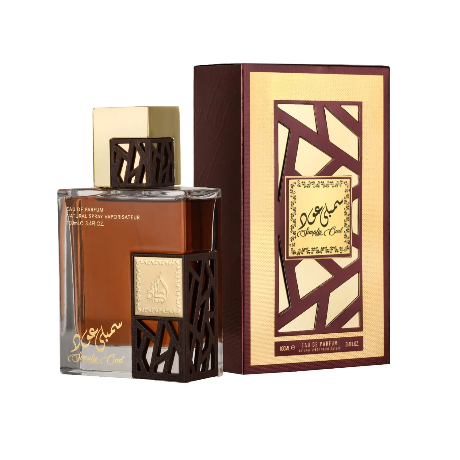 Lattafa Simply Oud for Unisex Eau de Parfum Spray, 3.4 Ounce