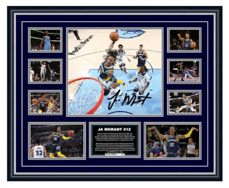 Ja Morant Memphis Grizlees Signed Limited Edition Memorabilia Frame