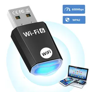 Mini USB WiFi Adapter - Dual Band 2.4G/5G AC Wireless Network Card Dongle with High Gain Antenna for Desktop Laptop PC Support Windows 7/8/8.1/10/11 (USB WiFi 600Mbps)