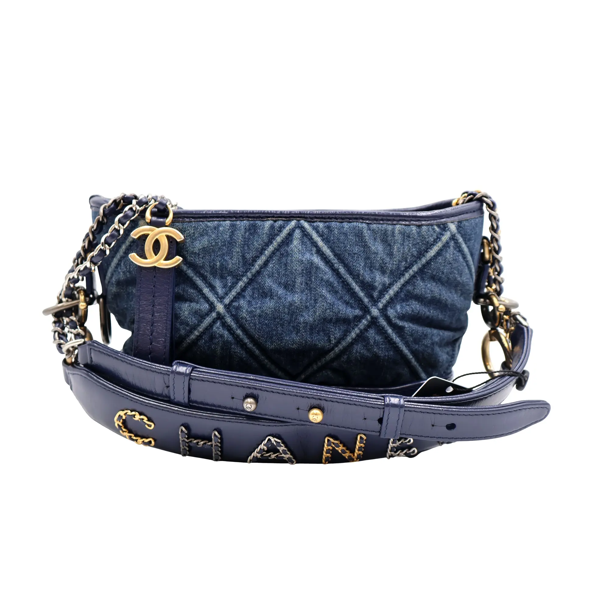 Pre-owned CHANEL denim Shoulder Bags Quilted Gabrielle Hobo Bag (JMG00300)