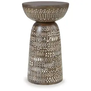 Hadcher - Accent Table - Cream / Brown