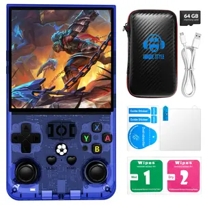 [R36MAX New Arrival] Retro Game Console with 1,800 Built-in Games, Two-Player Support, Built-in WiFi, 4.0-Inch 720×720 IPS OCA Screen, Fully Laminated Display for Wide Viewing Angles, Portable Classic Gaming Console with 64GB Card Included
