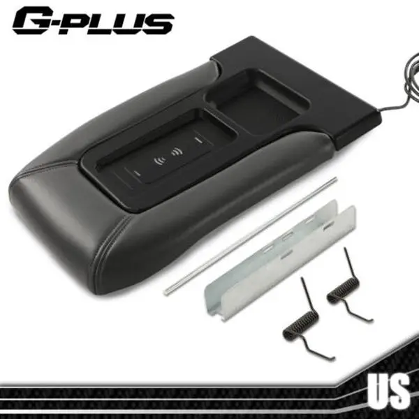 Wireless Charger Center Console Lid Gray Fit For 01-07 Silverado GMC Chevrolet New G-PLUS