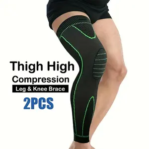2pcs Extended Knee Pads, Breathable High Elastic Compression Knee Sleeves, Unisex Leg Support, Ideal for Soccer, Basketball, Cycling, Leg Brace, Leg Supporter