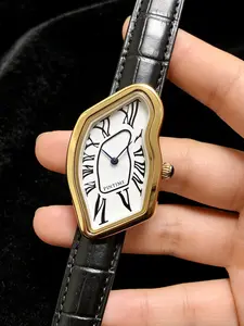 Women's Quartz Watch, Creative Irregular Shape, Vintage Y2K Design, Alloy Case, Mineral Enhanced Glass, Unique Fashion Accessory, Fashionable Wristwatch