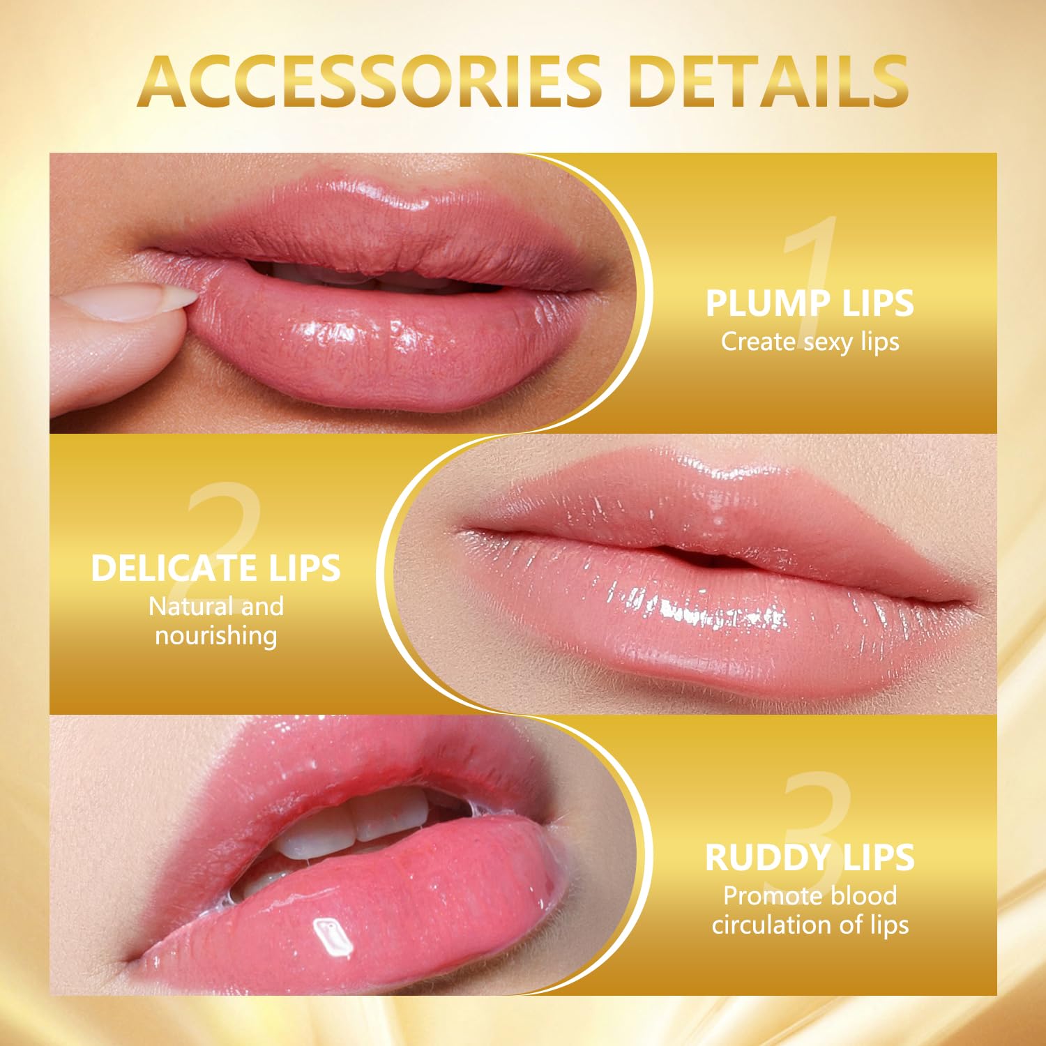 Color Changing Lipstick, Gold Foil PH Lip Balm, Transferproof & Long Lasting, Moisturizing Jelly Lip Stick, Deep Nourishing Plumping Lip Gloss for Women