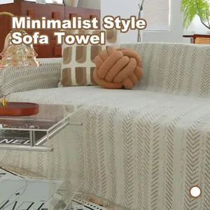 【MeridianHome】1pc Universal Sofa Cover with FishbonePattern,Pet-Friendly Washable, Non-SlipDurable Sofa Protector for All Seasons