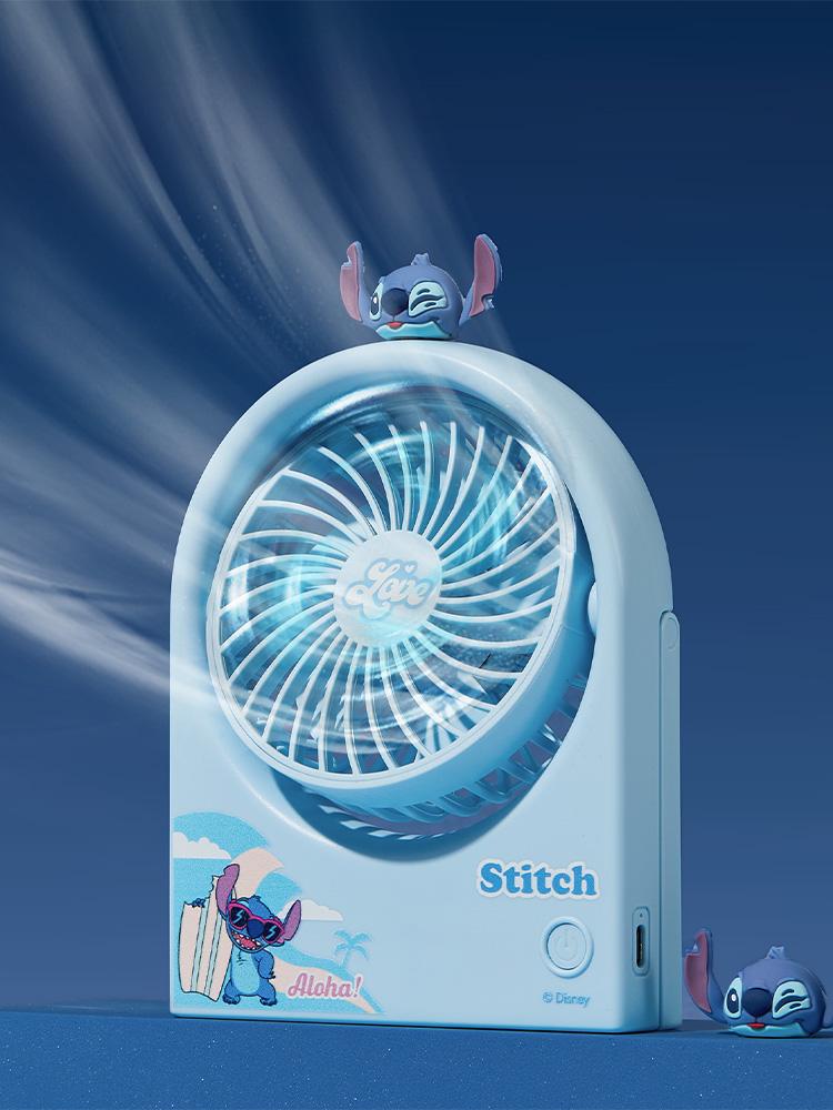 Disney Stitch Folding Mini Fan,Portable Handheld Fan, Cute and Collapsible, Rechargeable, Perfect for Outdoor Activities,Travel, Summer, Beach ,Disney Fans and Outdoor Use