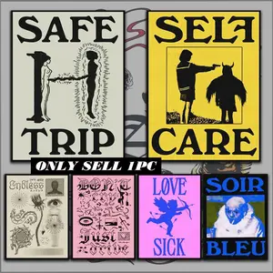 PIKPAKA U-Utsav VermaS Modern Abstract Nordic Ins Poster HD Sticky Waterproof Wall Art High Quality Print Aesthetic Home Living Bedroom Bathroom Hallway Decor Trendy Room Decoration Easy-To-Apply Gift Durable