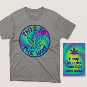 This Is The Way Glow T-Shirt-Colorful Weed Leaf Design | Unisex Eco Vibes Tee Streetwear Tshirt Shortsleeve shirt cotton  casual top