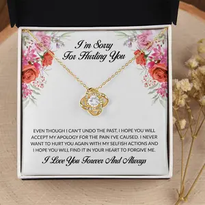 I'm Sorry Gift, Apology Necklace for Her, Please Forgive Me Gift for Wife Girlfriend or Friend, Forgiveness Jewelry Sentimental Apology Card