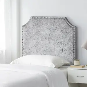 Bevel Tacked Plush Headboard - Velvet Crush Gray