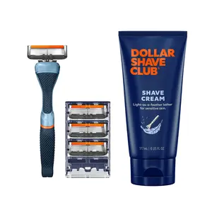 Dollar Shave Club Men's Razor Bundle – Diamond Grip Handle + Signature 6-Blade Refills (4ct) + Shave Cream Dollar Shave Club Men's Razor Bundle – Diamond Grip Handle + Signature 6-Blade Refills (4ct) + Shave Cream