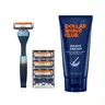 Dollar Shave Club Men's Razor Bundle – Diamond Grip Handle + Signature 6-Blade Refills (4ct) + Shave Cream