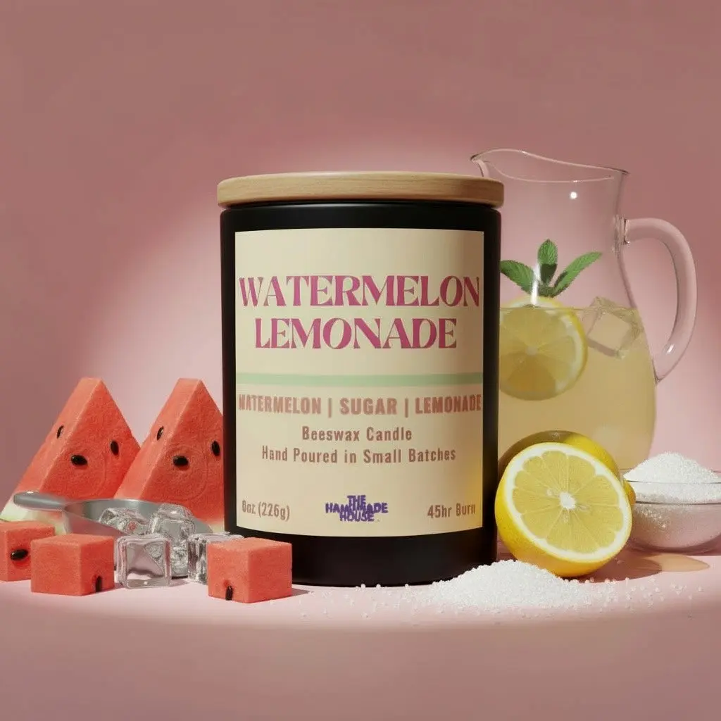 Watermelon Lemonade Beeswax Candle | Summer Scent