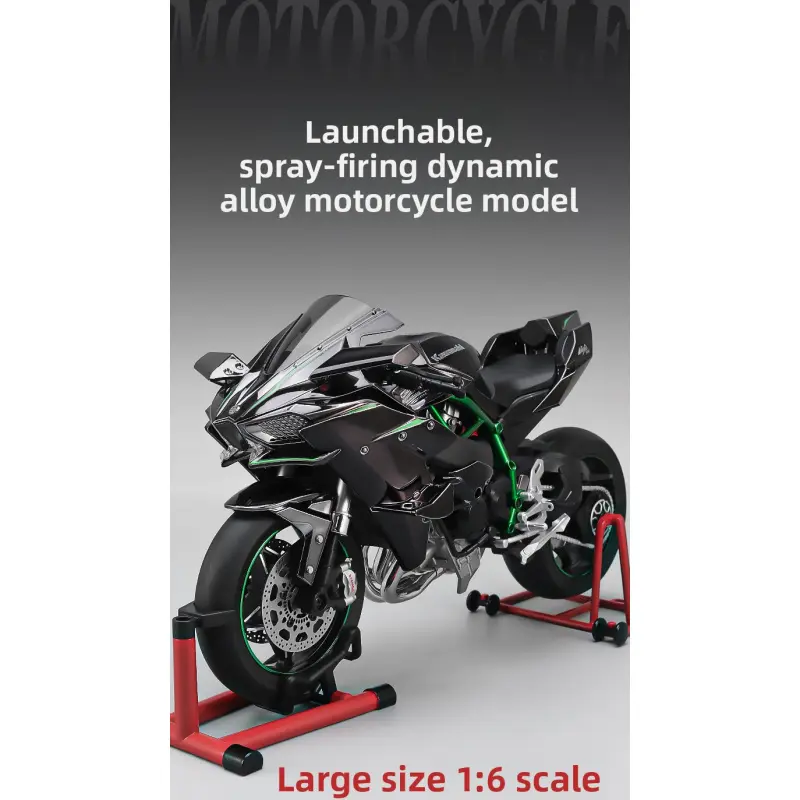 1:9 Chuanqi H2R alloy motorcycle model simulation heavy-duty vehicle collection figurine, children's toy car. High precision metal texture, with high detail restoration. Excellent choice for collection or as a gift. Must-have for motorcycle enthusiasts.