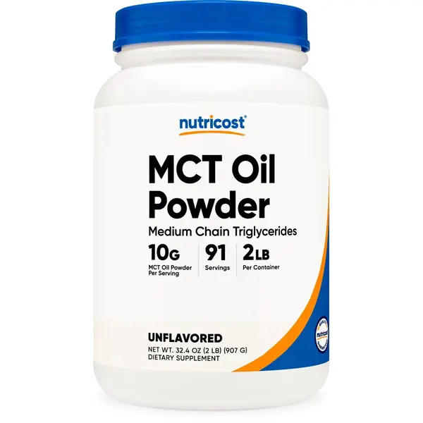 Nutricost MCT Oil Protein Powder with Soluble Tapioca Fiber, 2LBS (32oz) Edible Dietary Supplement - Fitness & Wellness Support, Supports Ketosis, Ketogenic Diets, Ketosis Support