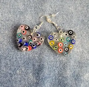 Heart resin earrings