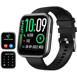 ANCwear Smart Watch for Men(Answer/Make Calls), 1.96" Fitness Tracker with Heart Rate/SpO2/Sleep Monitor/Pedometer/Calories, 120+ Sports Modes, IP67 Waterproof Smartwatch for iOS Android Phones Wristwatch