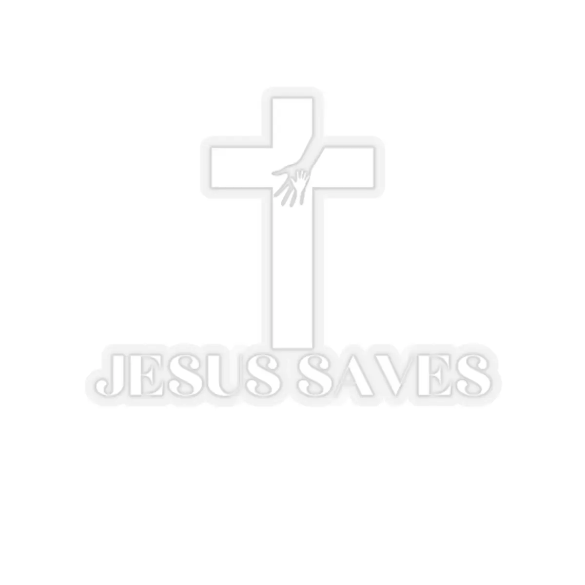 Jesus Saves Kiss-Cut Sticker White Glossy Decorative Smooth Decor