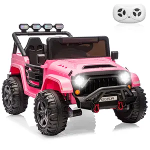 Pink 2 Seater Ride on Car Toy for Kids, 24V 4x4 Ride-on Truck, w/Parent Control, Soft Start, 3 Speed, 4-Wheeler Suspension, Bluetooth, LED Lights, Electric Car
