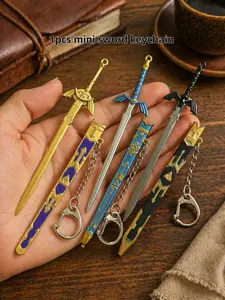 Mini AnimeKatana Sword Alloy Model Toy, Role Play Accessory, Birthday and Christmas Gift, Game Collection, Artistic Hobby Items Keychain, Backpack Pendant, Men's Gift  Premium Mini Sword Keychain  Collector’s Edition with Zinc Alloy Build Perfect Gift