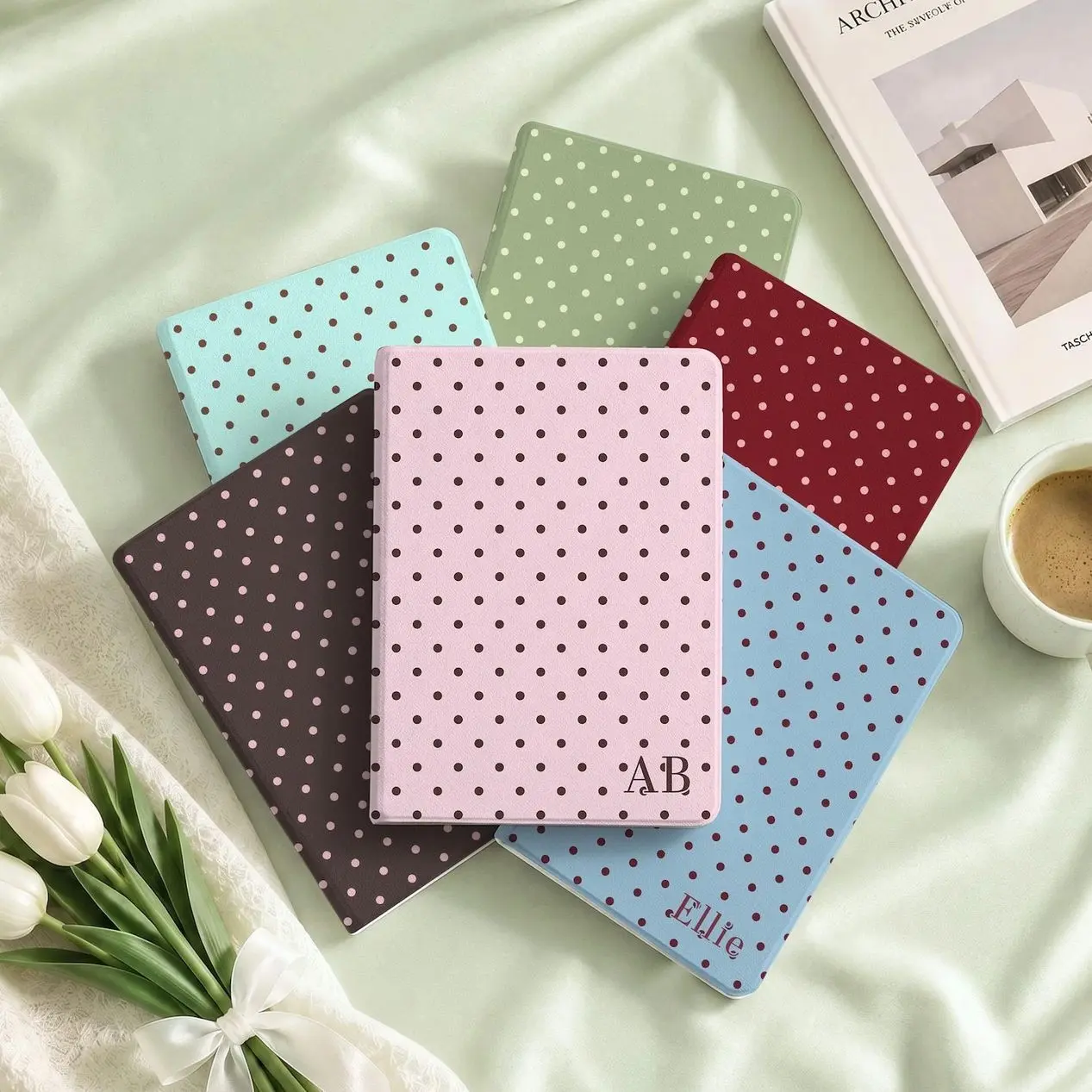 Personalized Polka Dot iPad Case, Custom Name iPad Cover with Pencil Holder, Cute Gift for Women, iPad Pro 2026 2025, Air 7 6, Mini 7 6