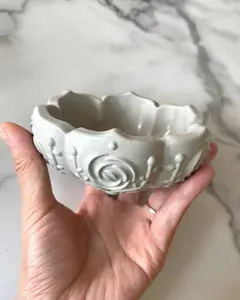 Concrete candle holder container