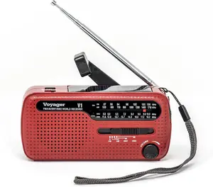 Kaito V1 Voyager Solar/Dynamo AM/FM/SW Emergency Radio with Cell Phone Charger and 3-LED Flashlight