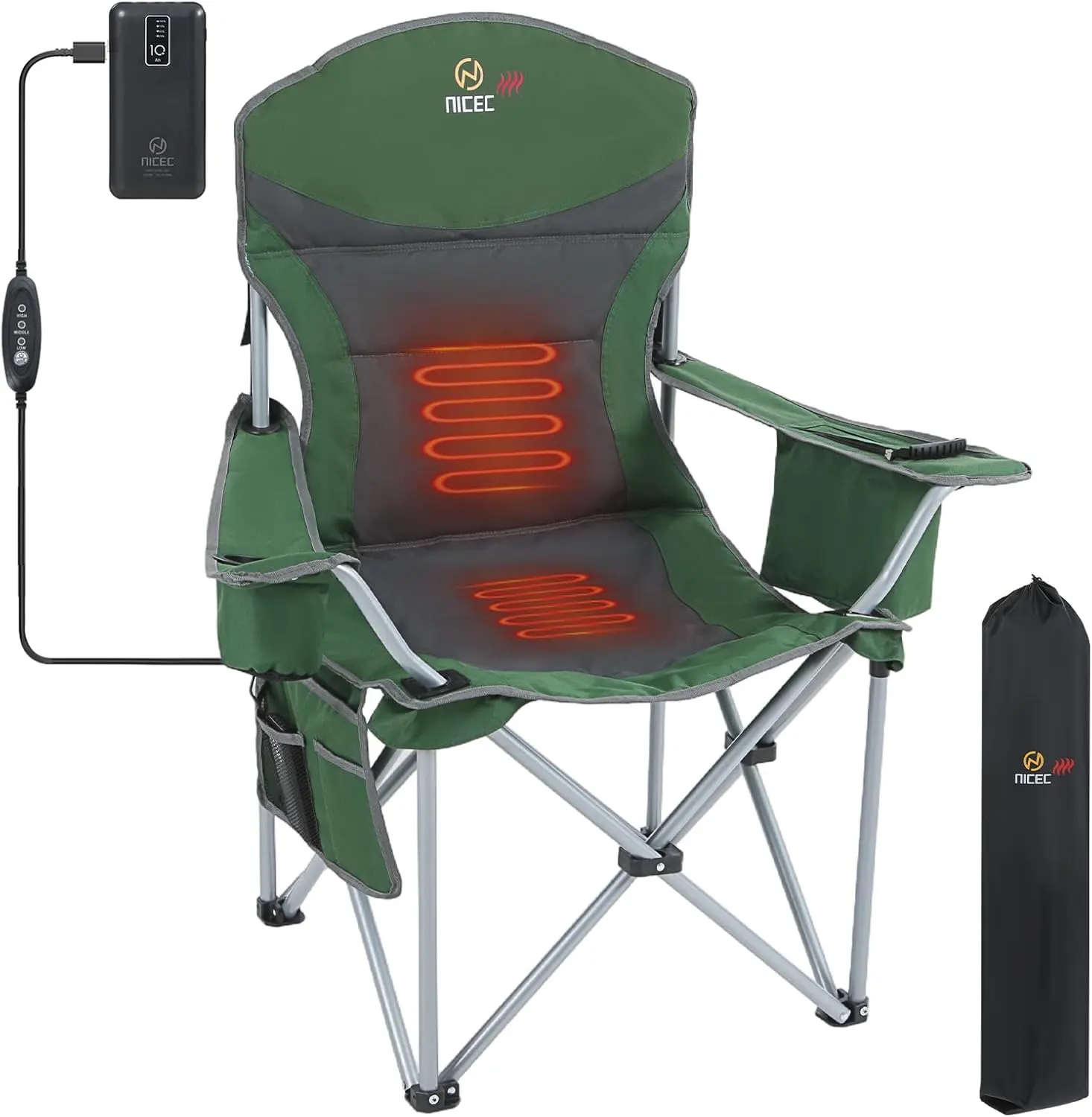 1-Pack Heated Green&Grey