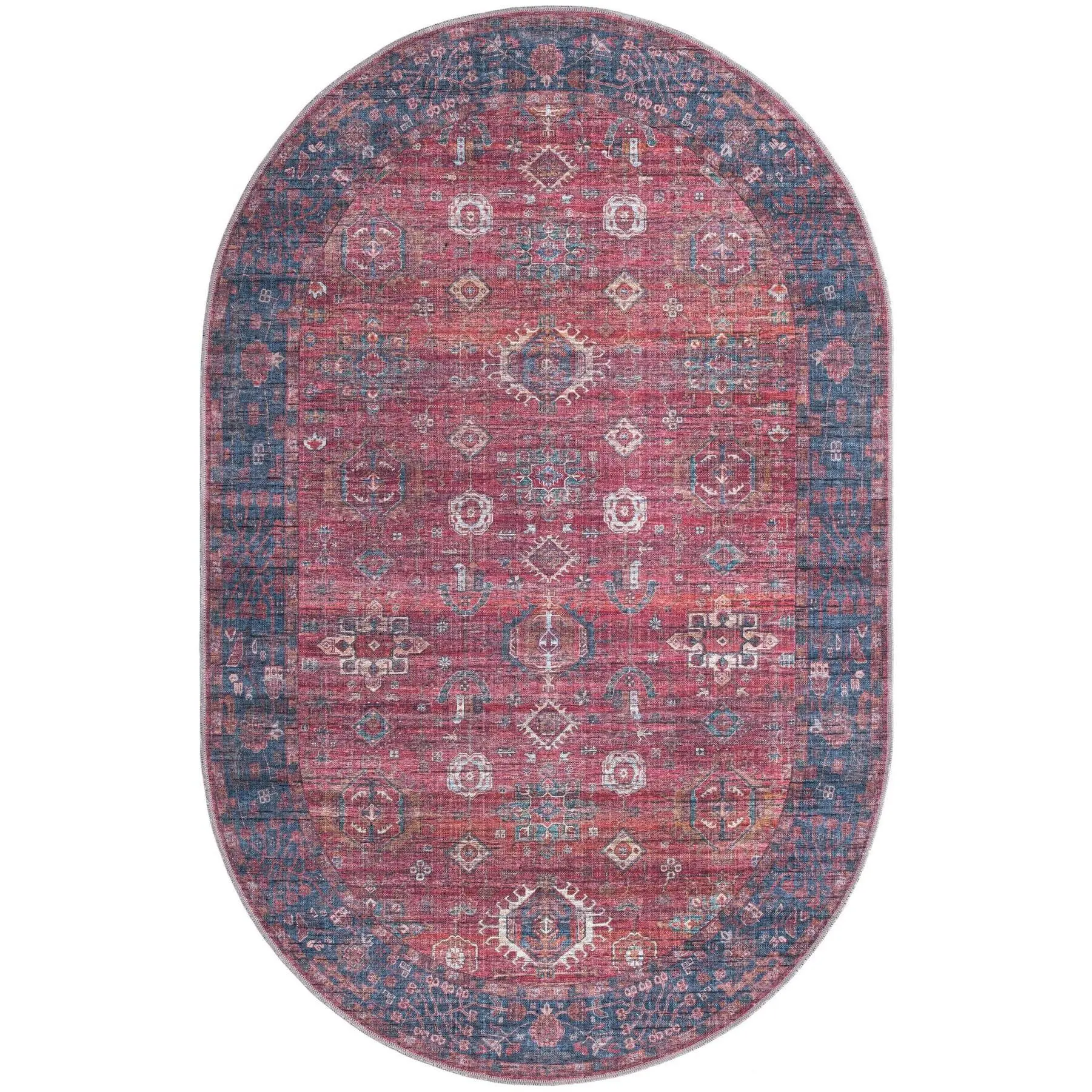 Antique Red 5' 3  x  8' Oval